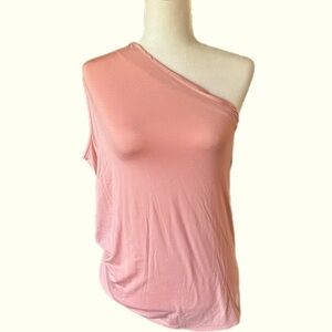 Babaton by  Aritzia one shoulder top. Pink size small.